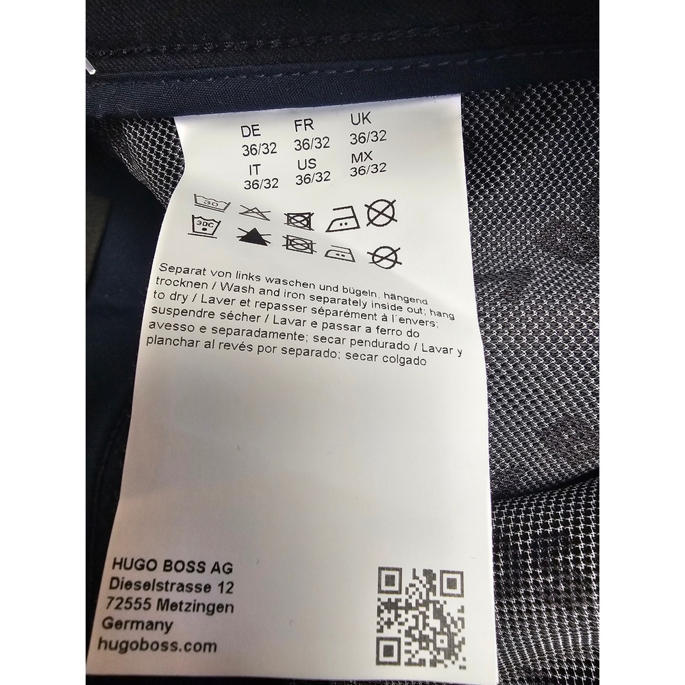 Hugo Boss Delaware Slim Fit Performance Stretch Pants Navy Blue 36/32 50477048 - Picture 6 of 11